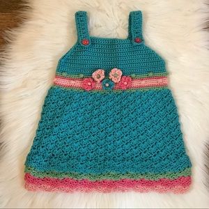 Handmade Infant Girls Dress Florals Soft Overalls